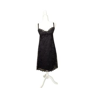 Rebecca Taylor Y2K Vintage Black Lace Slip Dress NYE
